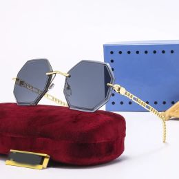 Lunettes classiques sans cadre avec monture en métal doré pour femmes et hommes, polygone anti-décoloration Blu-ray, verres optiques transparents, lunettes d'ombrage