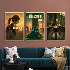 Juego clásico 2022hot the Last of Us Parte 2 Retro Canvas Impresiones carteles Vintage Room Bar Café Decoración Impresiones Pintura de pared de arte