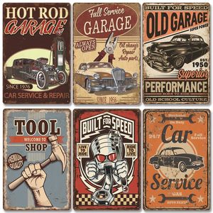 Classic Garage art decor tin Poster Vintage Metal Sign Car Service Metal Tin Signs Retro Plaque Garage Tool Shop Wall Art personnalisé Décor Taille 30X20CM w02