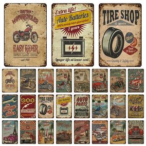 Classic Garage Vintage Metal Peinture Car Service Metal Tin Signs Retro Plaque Garage Tool Shop Club Fer Peinture Wall Art Decor 20cmx30cm Woo