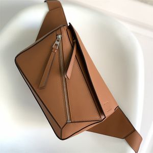 Classique En Cuir Véritable Taille Sacs Pour Homme Designer Puzzle Ceintures Sac Femmes De Luxe Banane Bandoulière Fermeture Éclair Géométrique Fannypack Haute Qualité