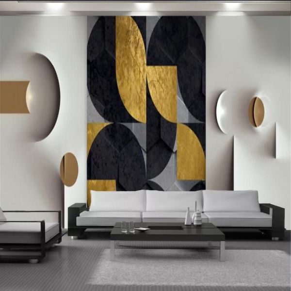 Classique géométrique 3d papier peint salon chambre cuisine décor à la maison peinture murale revêtement mural HD soie antisalissure fonds d'écran256d