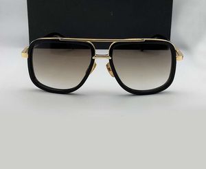 Lunettes de soleil pilote carrées classiques pour hommes 2030 Gold Titanium Brown Gradient gafas de sol Sonnenbrille Vintage Sun glasses UV400 Protection with box