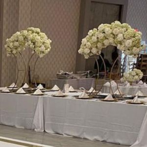 Vases à fleurs en or classiques pour pièce maîtresse de mariage, grands Vases en trompette pour centres de table, Vase de mariage