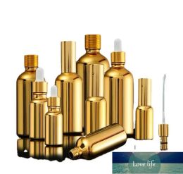 Bouteilles d'huile essentielle en verre d'or classique flacon cosmétique sérum emballage pompe à lotion atomiseur vaporisateur flacon compte-gouttes 20/30ML/50ml