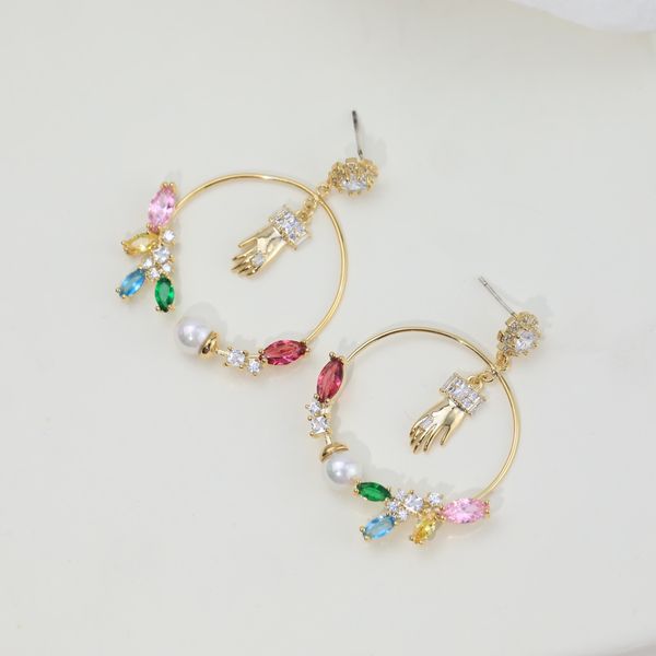 Boucles d'oreilles créoles classiques en or, pendentif G, clous simples de styliste, lettres imbriquées, cadeau d'anniversaire pour amoureux