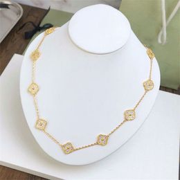 klassieke gouden ketting designer voor vrouwen 10 bloem diamant verzilverde hanger kettingen agaat klavertje vier ketting initiële sieraden ontwerpers gift