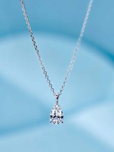 Klassiek vergulde zirkoon peervorm hanger dame kristal waterdruppel ketting 925 sterling zilveren sieraden sleutelbeen ketting choker