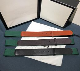 Classique or argent boucle hommes ceintures de qualité supérieure noir marron en cuir véritable vert bleu web femmes ceinture avec box7959149