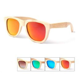 Klassieke Handgemaakte Houten Zonnebril Mannen Merk Ontwerp Polariseren Bamboe Zonnebril Damesmode Bamboe Eyewear 4 kleuren