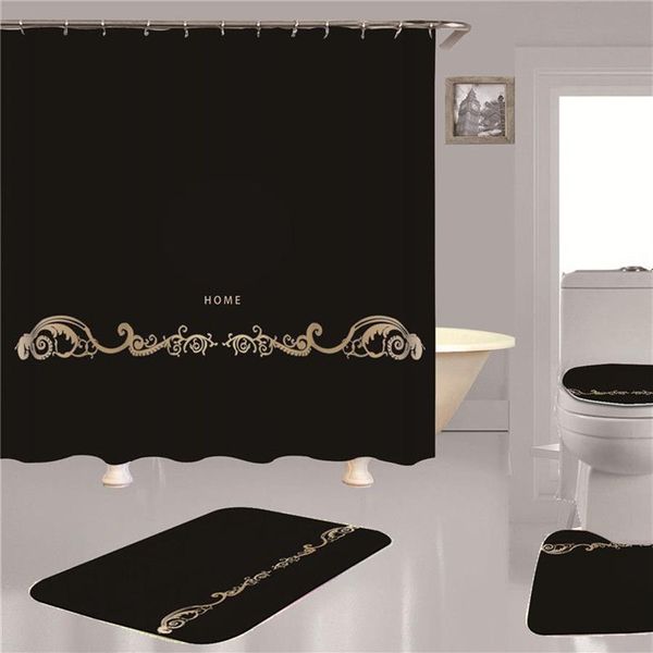 Cortinas de ducha con cabeza clásica, cortina de baño con letras grandes, cortinas de ducha impermeables, accesorios de baño de moda, baño estilo INS Cu276v