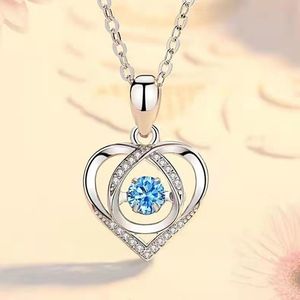 Collier pendentif coeur classique diamants de laboratoire 925 colliers en argent Sterling pour femmes bijoux de mode de mariage