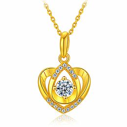 Collier pendentif coeur classique avec amour colliers zircon cubique pour femmes bijoux chaînes en or colliers