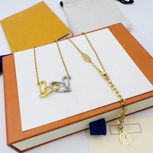 Classique haut de gamme populaire femme designer marque lettre pendentif collier chaîne mode bijoux fête mariage Saint Valentin anniversaire coffret cadeau