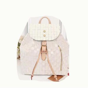 Klassieke hoogwaardige luxe designer Backpack Lady Echte Designers Leer Fashion Backpacks Tote Handtassen Dames Purse Flower MI241Q