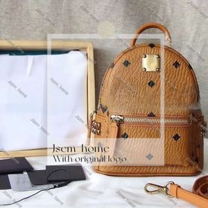 Klassieke hoogwaardige luxe McMity -tassen Echte lederen rugzakontwerpster Dames Booktassen Fashion Heren Back Pack School Bag canvas Fabric 421