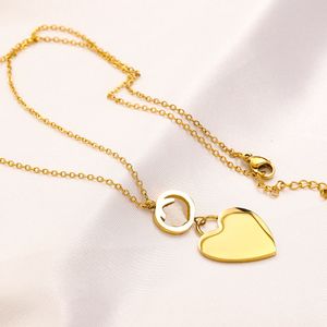 Collier pendentif classique High Sense de luxe filles Couple amour collier bijoux de créateur accessoires charme longue chaîne collier plaqué or 18 carats avec boîte cadeau