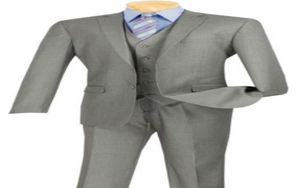 Classic High Quality Mens Gray Mens Ice Suite en heren bruidegomsmen jurk 3 jasbroek Vest Custom Made6347361