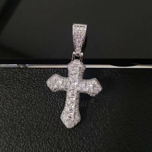 Klassieke Hiphop Sterling Sier Moissanite ketting 25x47mm Kruis hanger voor vrouwen geschenken fijne sieraden