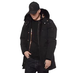 Veste d'hiver à capuche classique pour hommes manteau long col de fourrure veste homme vêtements femme genou épais parka chaude femmes en plein air doudoune