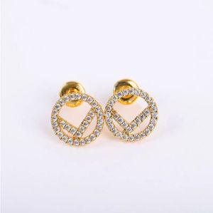 Classique Hoops Stud Boucles d'oreilles en diamant Designers Boucle d'oreille de luxe Designer Bijoux Femmes Cercle F Goujons Amour Bracelets Boucle Cadeaux De Mariage Chaud