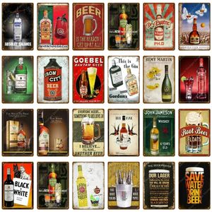 Classic Hot Sell Beer Poster Wine Metal Painting Vintage Plaque Bar Decoration Cafe Home Wall Decor Shabby Chic Painting 20Cmx30cm Woo