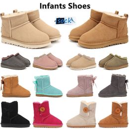 Boots pour enfants classiques Boots Tasman Kid Slippers Boy Girl and Babys Leather Winter Snow Ultra Mini Boties Childre