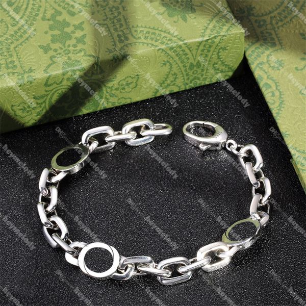 Classique Interlocking Lettre Bracelets Chaîne Épaisse Designer Bracelet Hommes Femmes Cuba Lien Bracelets Amant Birthdy Cadeau