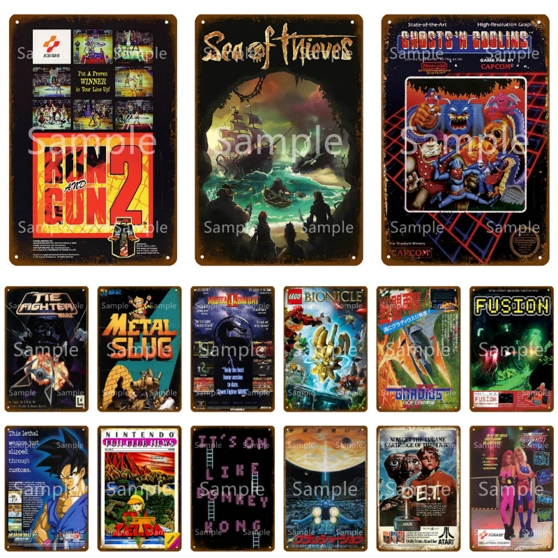 Metal Gaming Poster: The Fighter Wars - Vintage Decor for Pub, Bar, Club, and Home