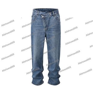 Les jeans classiques pour les hommes lavent des jeans avant irréguliers avant pantalon à tendance polyvalente lâche pour hommes