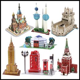 Rompecabezas clásico DIY 3D Puzzle mundialmente famoso modelo arquitectónico rompecabezas juguetes para niños