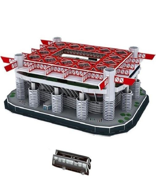 Puzzle classique Giuseppe Meazz San Siro Puzzle 3D Architecture stades de Football jouets maquettes ensembles papier de construction Y20035984758