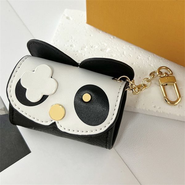 Porte-clés classiques longes de créateurs pour étuis d'écouteurs femmes sacs pendentifs chat panda porte-clés mousqueton porte-clés homme couple lanière