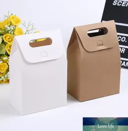 Klassieke Kraft Box Craft Bag met handvat Soap Candy Bakery Cookie Biscuits Packaging Paper Boxes