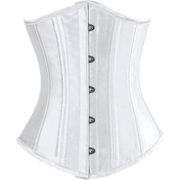 Classique à lacets 26 Spirale Acier Désossé Satin Underbust Corset Shaper Mode Femme Minceur Corselete Taille Cincher XXS-XXL318q