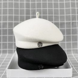 Classique dames béret français laine feutre chapeau plus chaud hiver chapeau casquette blanc noir femmes Fedora chapeau bibi pilulier peintre chapeau 240124