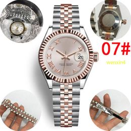 Klassiek dameshorloge luxe horloge 26 mm mechanisch automatisch roestvrij staal Romeins digitaal horloge tanden edge2574