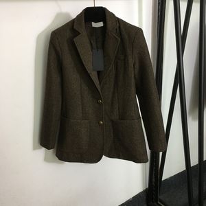 Manteaux classiques à col à revers, vêtements d'extérieur de styliste avec poches, vestes à breloques élégantes, ornement de boutons, manteau Cardigan, hiver et automne