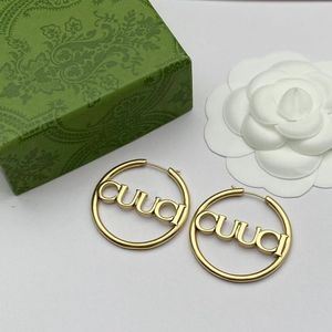 Classic large hoop earrings. 18k gold plated, silver plated 925 silver pin luxury earrings designer for women. High quality designer jewelry with gift box with stamp