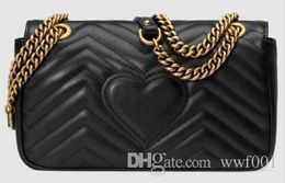 Klassieke lederen zwart goud zilveren ketting heet verkoop 2017 nieuwe damestassen handtassen schoudertassen boodschappentassen messenger