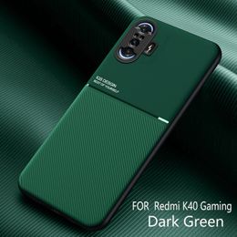 Fundas de cuero clásicas para Xiaomi Redmi K40 Gaming /Xiomi Redmi K40 Pro Plus Poco F3, funda trasera dura para PC con coche de Metal magnético