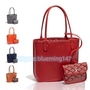 Klassieke lederen Mini Anjou Dubbelzijdige boodschappentassen Totes Dames Heren Designers tas Purse pochette Luxurys handtassen Cross Body met kleine portemonnee Tramp Schoudertas