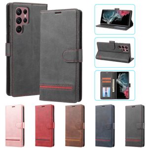 Klassieke lederen portefeuille Cases Cases voor Samsung Galaxy S23 S22 S21 S20 plus ultra A14 A24 A34 A54 A04E A13 A23 A33 A53 A73 5G A12 A22 A32 A42 5G