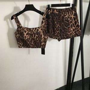 Klassiek Leopard tracksuit sexy camis shorts push up tops broek luxe feest tracksuit nachtclub persoonlijkheid teers shorts shorts