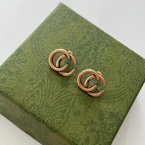 Klassieke brief oorbellen hengsten hebben stempels Retro 14k gouden oorbellen ontwerper voor dames bruiloft verjaardagscadeau sieraden