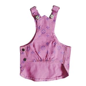 Classique Lettre Motif Chien Vêtements Designer Animaux Vêtements Denim Chiot Pet Gilet Princesse Robe Jupe pour Petite Race Chiens Chats Rose