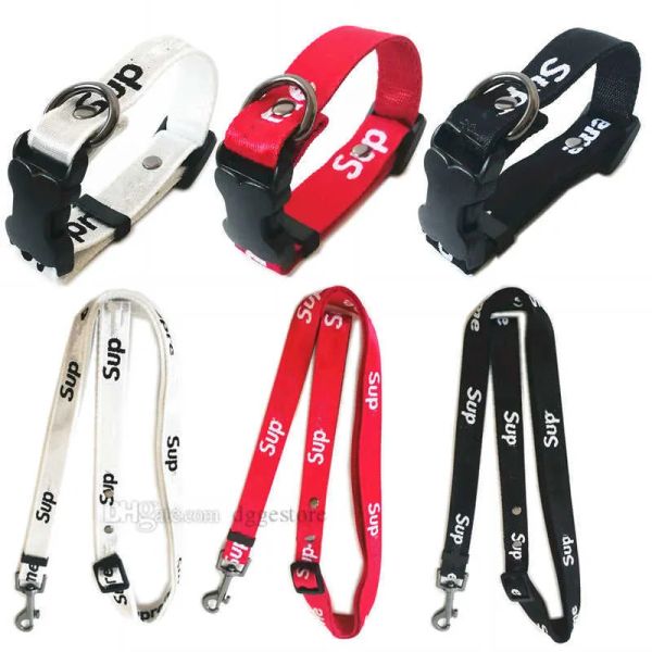 Juego de correas para collar de perro con diseño de letras clásicas, arnés para perros de diseño, cinturones de seguridad, collares para mascotas de marca de moda para perros pequeños, medianos y grandes, gatos, Bulldog Francés, rojo, L B54