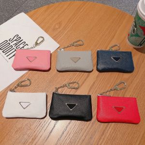 Clásico como P Llaveros Diseñador de lujo El mismo estilo Bolsa de tarjeta Para hombre y para mujer Mini Metal Triángulo invertido Gran marca Monedero Regalo