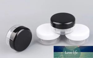 Conteneurs de baume à lèvres classiques 3G / 3ML Pots cosmétiques ronds transparents avec couvercles à vis noir clair et blanc et petite bouteille minuscule de 3g