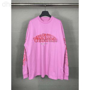 Camisa de diseño de marca clásica B de la marca Tops Fashion Balencaiiga Paris Home Alta calidad Invierno NUEVO Graffiti Graffiti Spray Impresión de manga larga Menores C Mujeres C